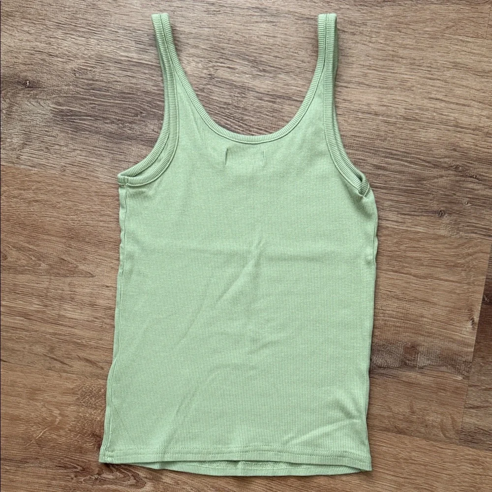 J. Crew Light Green Ribbed Tank Top - Picture 3 of 4